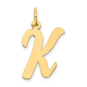 14k Yellow Gold Madison Collection LG Classic Script Initial K Pendant